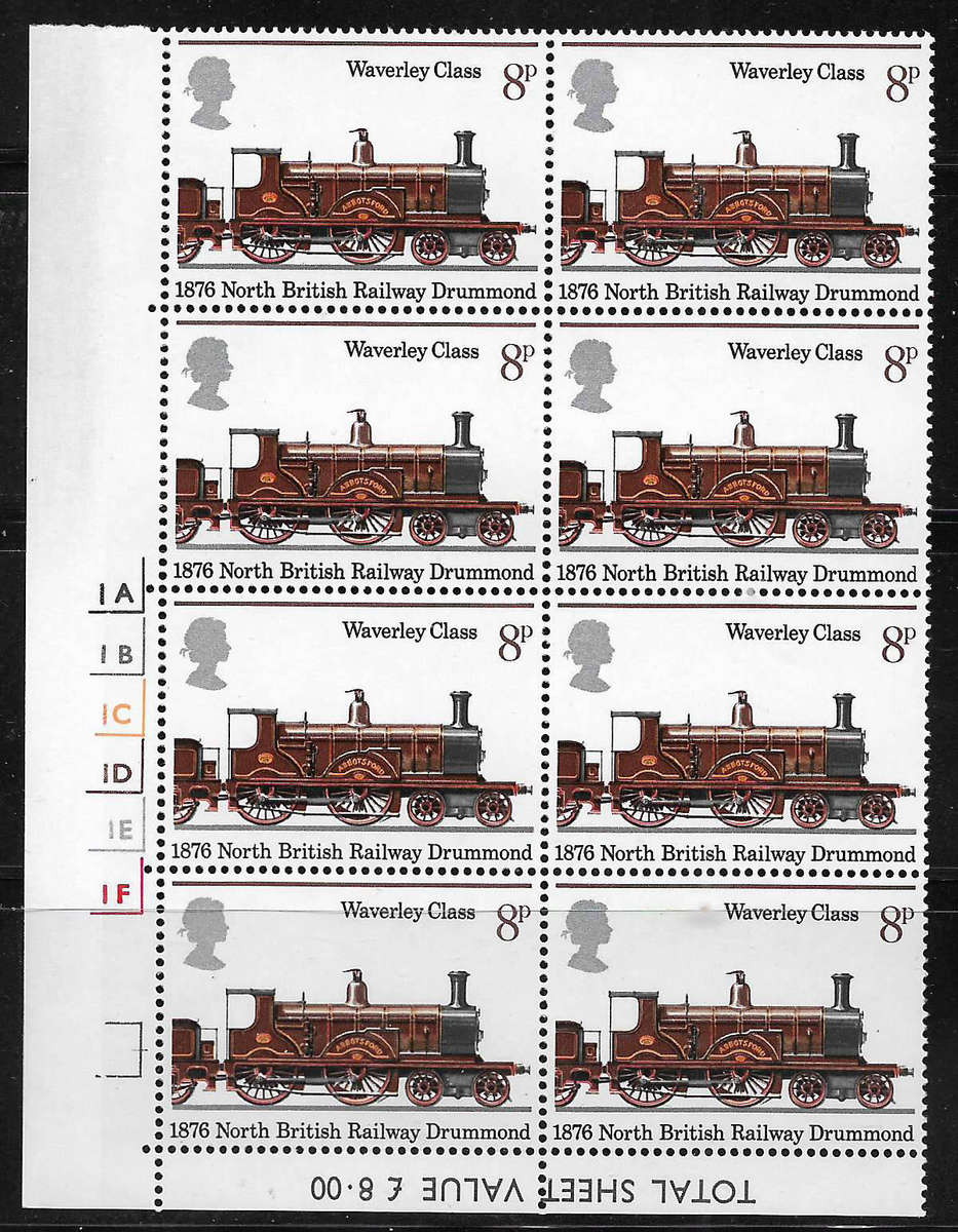 Great Britain 1975 Railways Corner Blocks