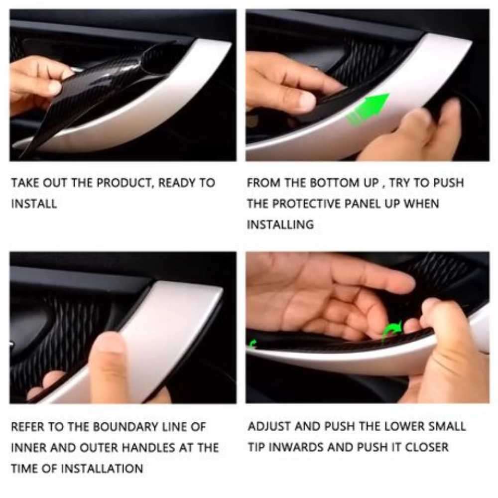 4 PCS BMW CARBON FIBRE LOOK F30 F32 F34 F36 F80 F82 INNER DOOR HANDLE COVERS