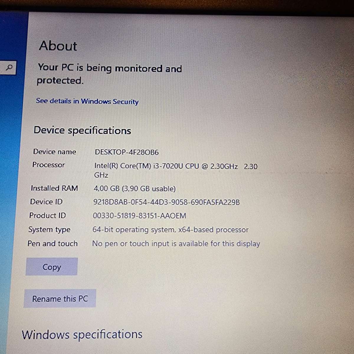 Dell Vostro 15 3581 Intel 7th Generation i3 laptop