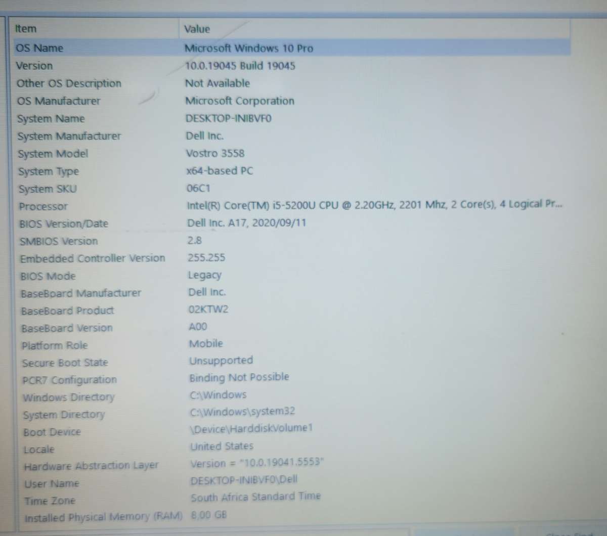 Dell Vostro 3558 i5 Laptop