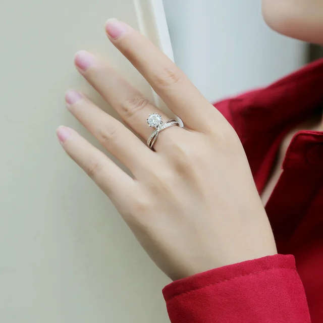 Unique Sterling Silver Moissanite Ring with Certificate of Authenticity