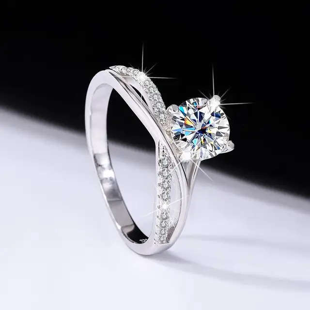 Unique Shape Sterling Silver Ring With Certificate of Authenticity