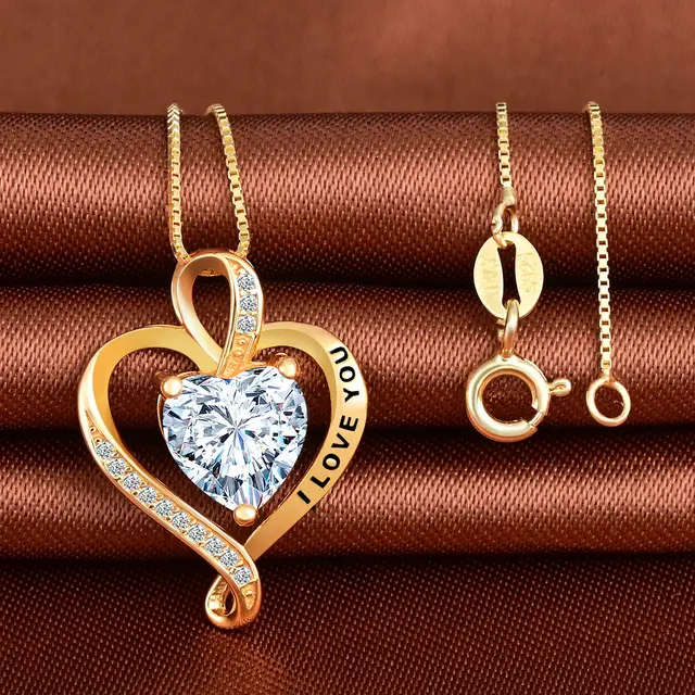 18K Gold plated Sterling silver Heart Shape Necklace