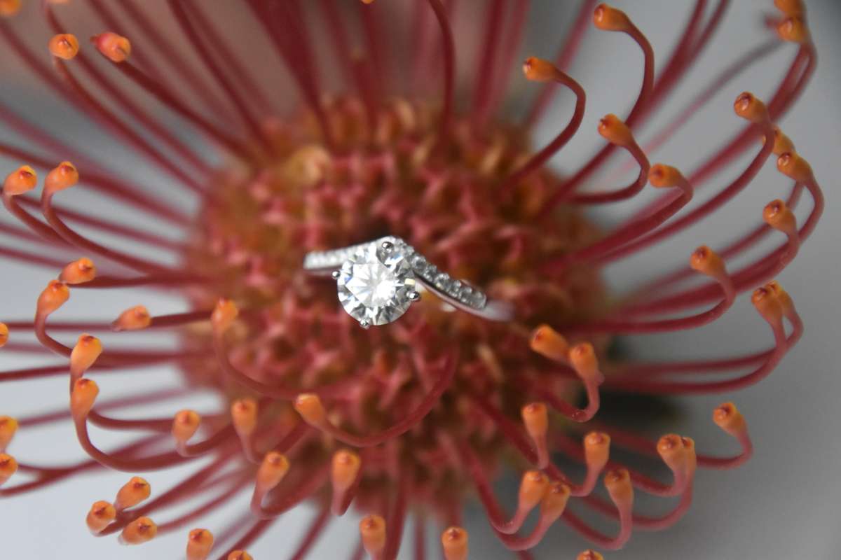 Unique Ring, Wish Bone Shape Moissanite Ring, Sterling Silver Ring