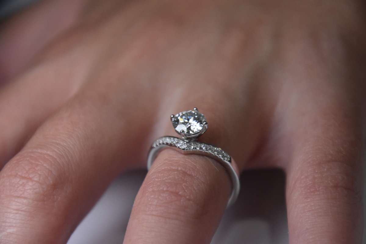 Unique Ring, Wish Bone Shape Moissanite Ring, Sterling Silver Ring