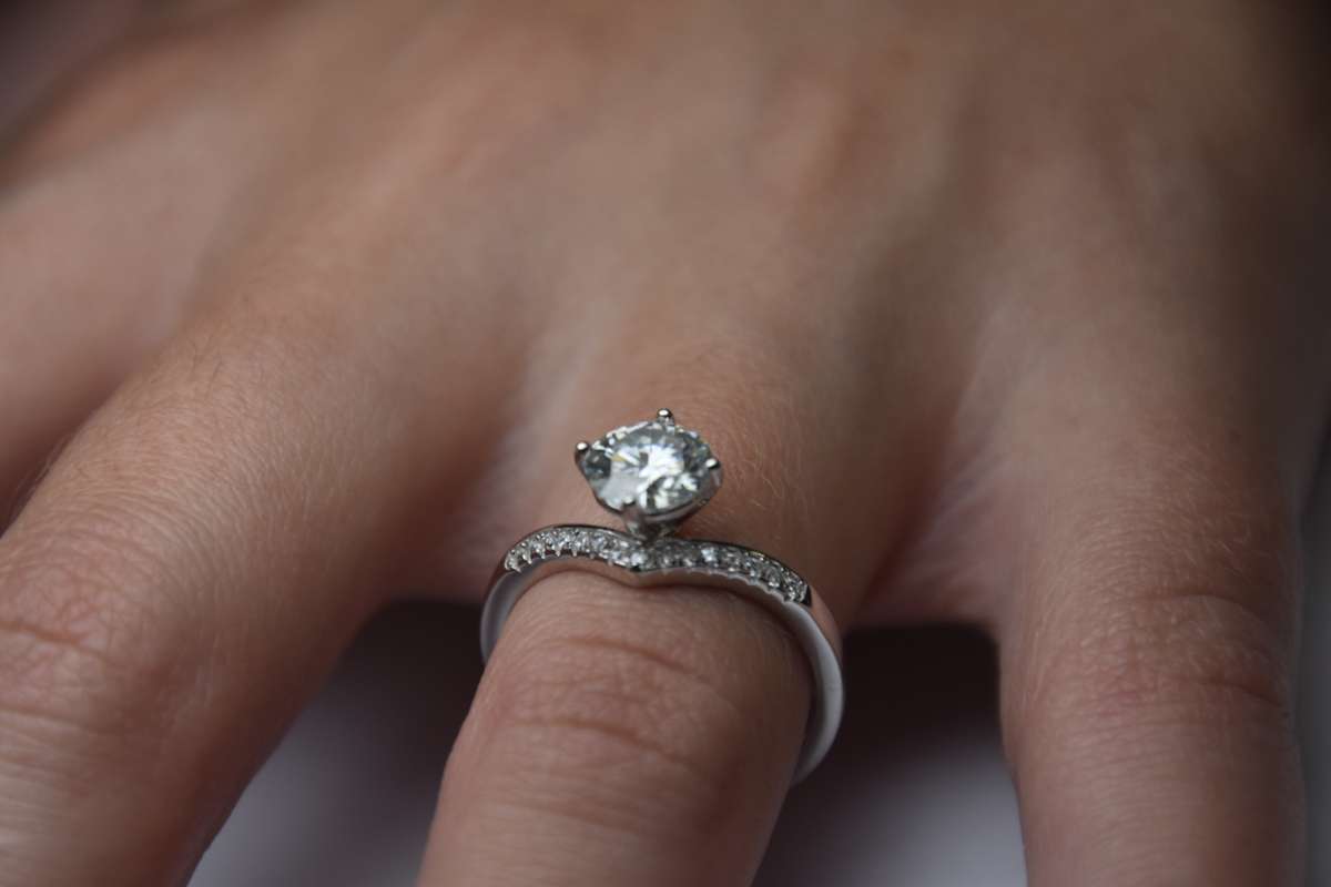 Unique Ring, Wish Bone Shape Moissanite Ring, Sterling Silver Ring