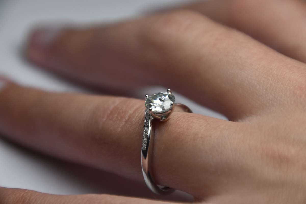 Unique Ring, Wish Bone Shape Moissanite Ring, Sterling Silver Ring