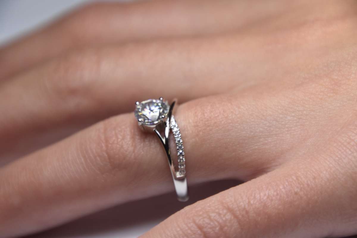 Unique Shape Sterling Silver Ring With Certificate of Authenticity