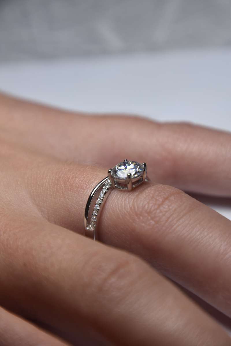 Unique Shape Sterling Silver Ring With Certificate of Authenticity