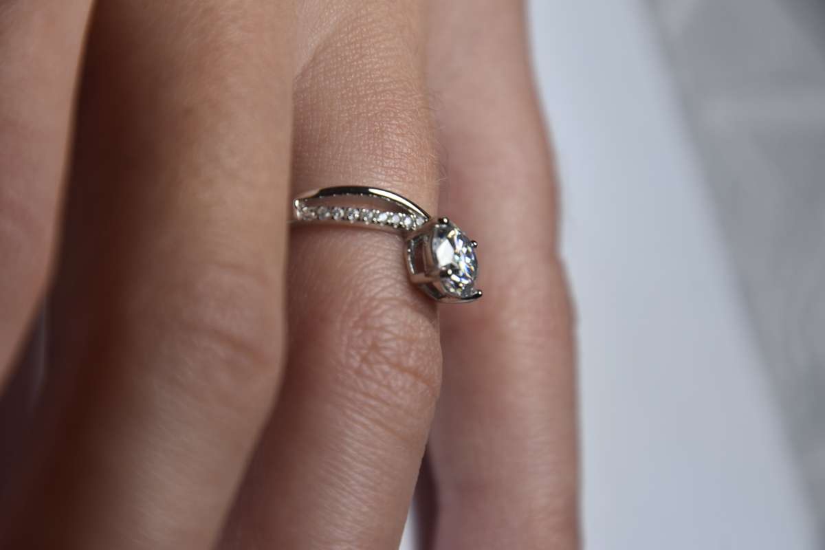 Unique Shape Sterling Silver Ring With Certificate of Authenticity