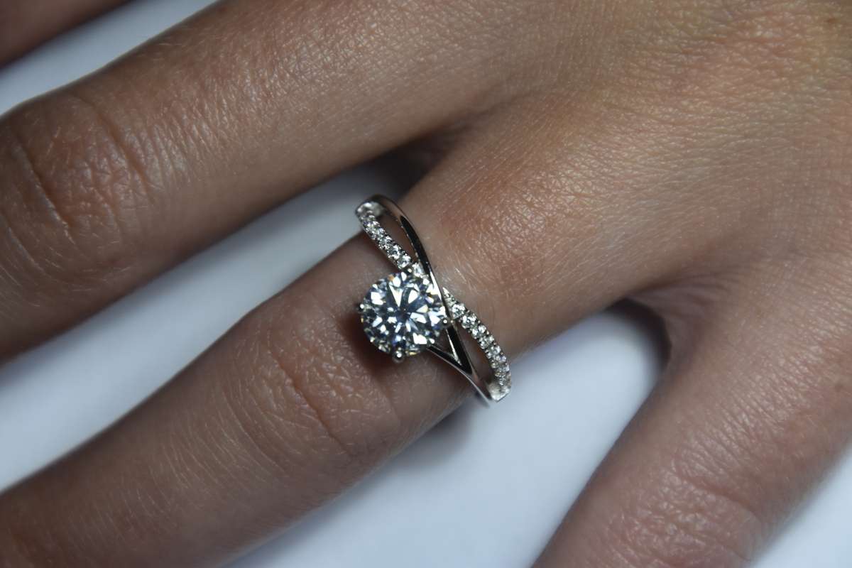 Unique Shape Sterling Silver Ring With Certificate of Authenticity