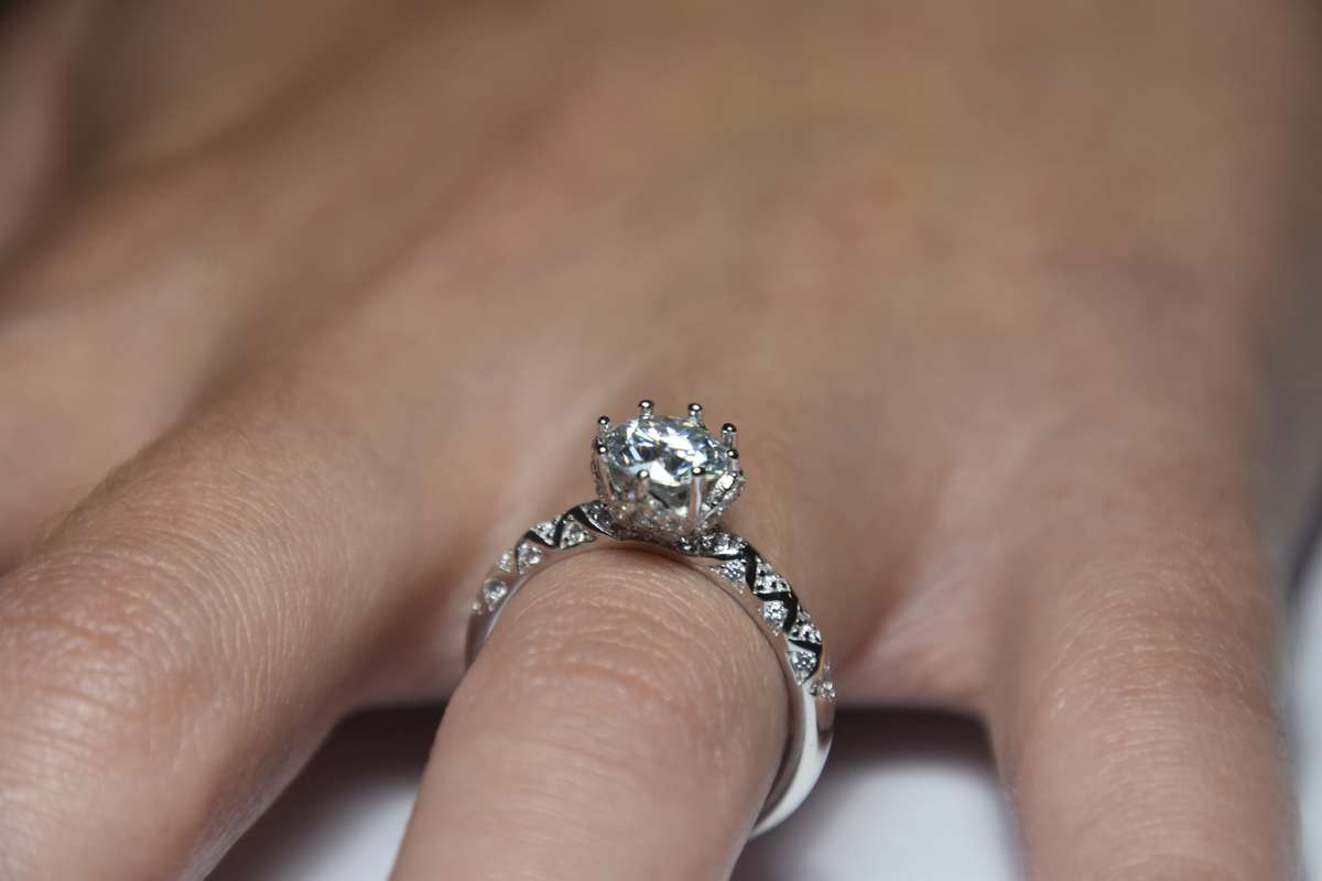 Sterling Silver Ring with 1ct Moissanite, comes with a Certificate of Authenticity