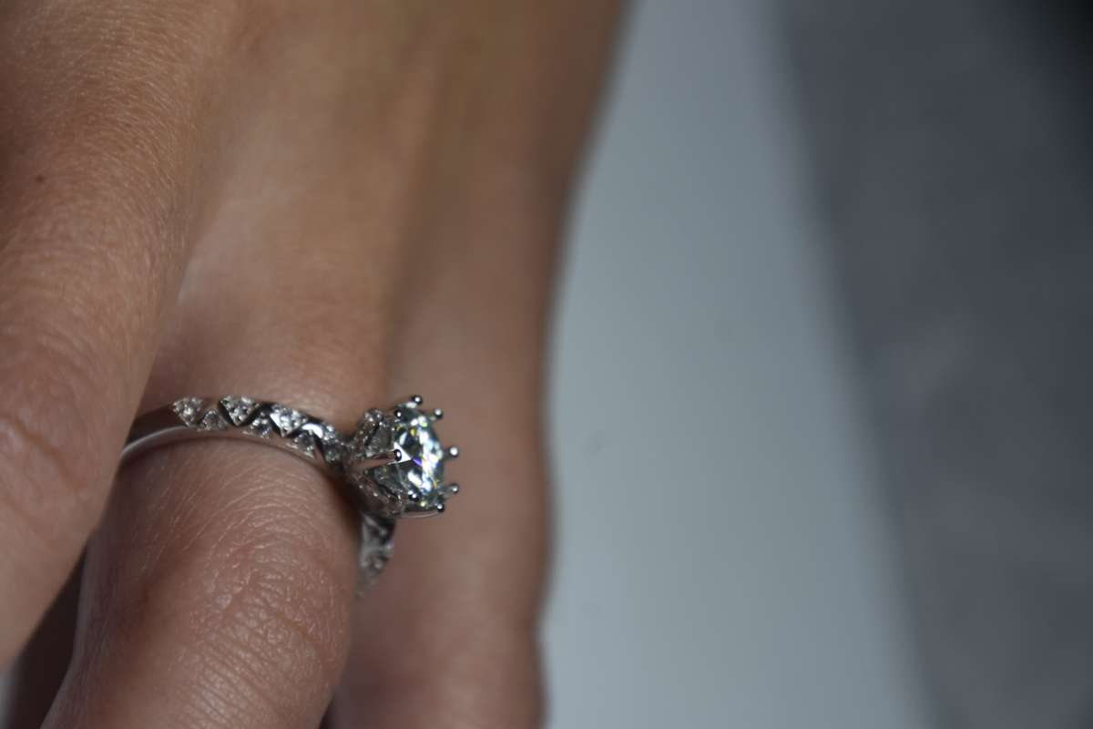 Sterling Silver Ring with 1ct Moissanite, comes with a Certificate of Authenticity