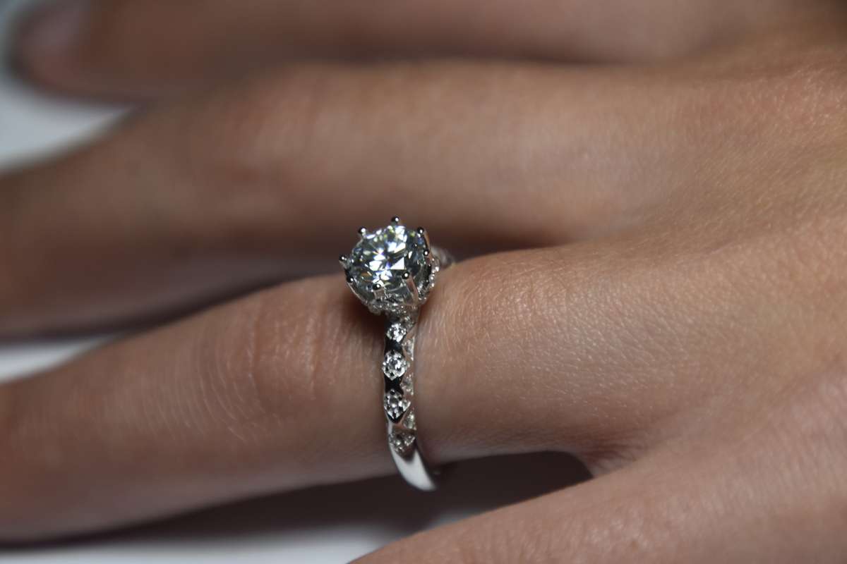 Sterling Silver Ring with 1ct Moissanite, comes with a Certificate of Authenticity