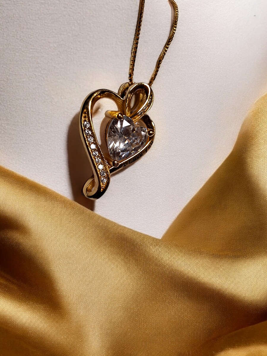 18K Gold plated Sterling silver Heart Shape Necklace
