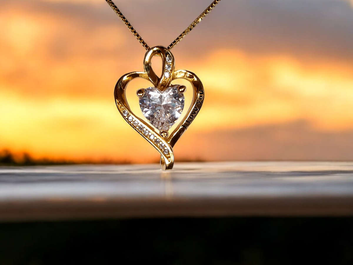 18K Gold plated Sterling silver Heart Shape Necklace