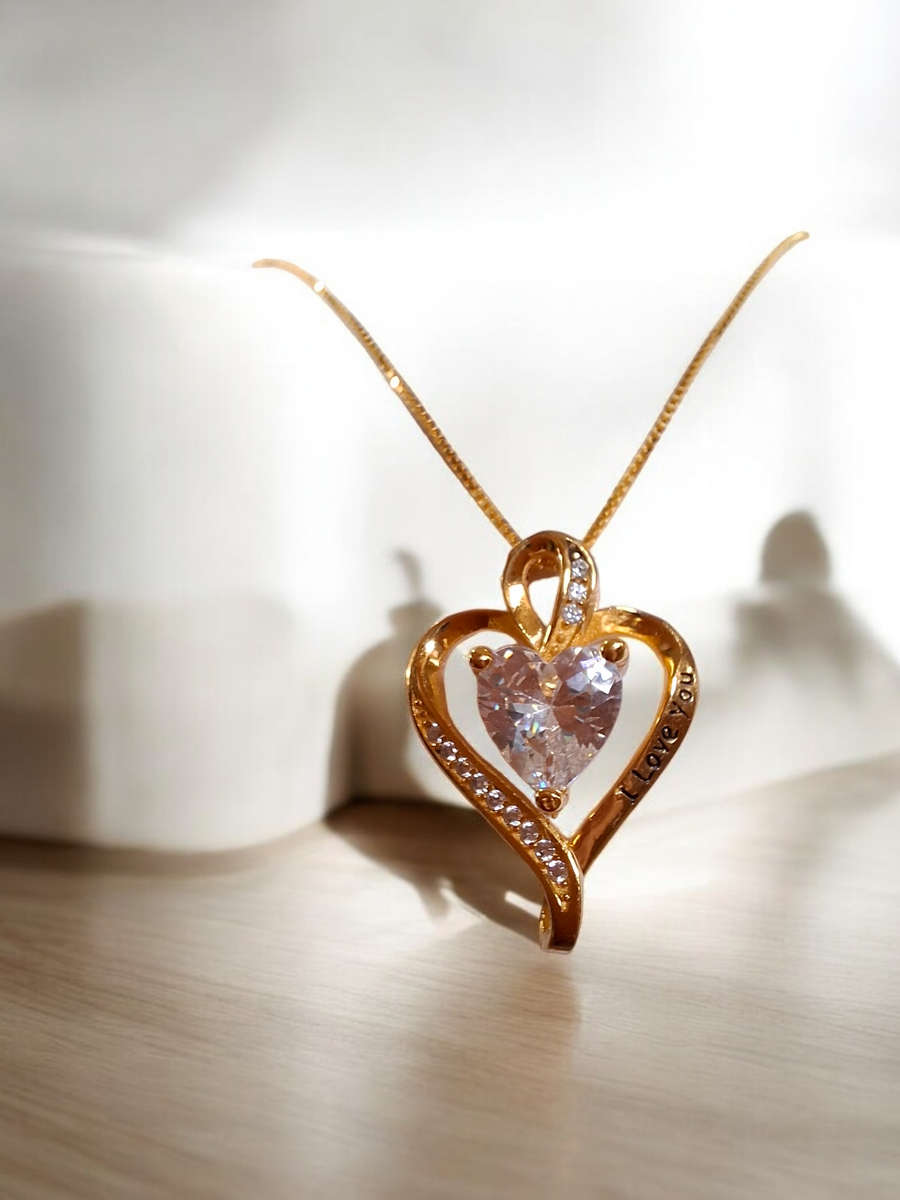 18K Gold plated Sterling silver Heart Shape Necklace