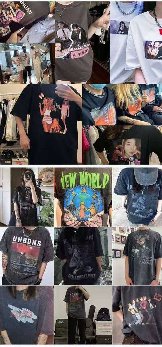 Pure Cotton T-Shirts with Personalized Patterns x10PCS