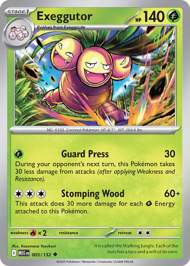 Pokemon Card - Exeggutor 005/132 - Uncommon - Mega Evolution - NM
