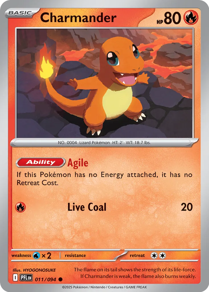 Pokemon Card - Charmander 011/094 - Common - Phantasmal Flames - NM