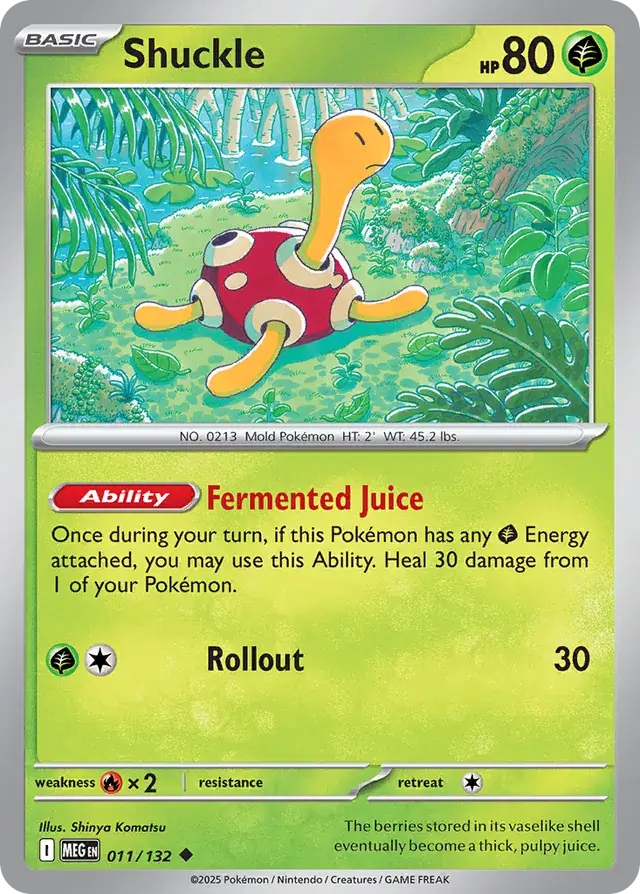 Pokemon Card - Shuckle 011/132 - Uncommon - Mega Evolution - NM