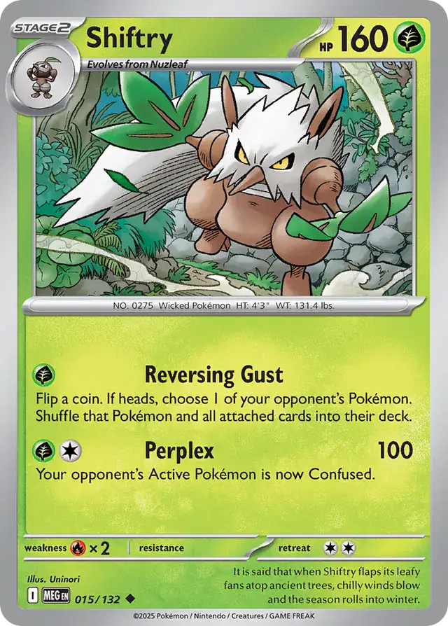 Pokemon Card - Shiftry 015/132 - Uncommon - Mega Evolution - NM