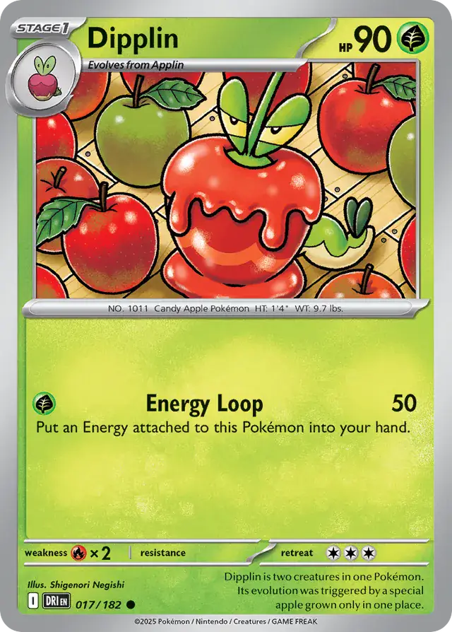 Pokemon Card - Dipplin 017/182 - Common - Destined Rivals - NM