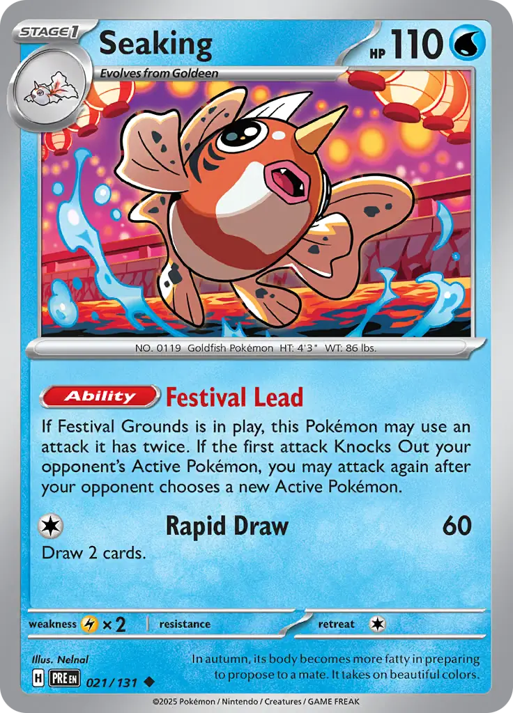 Pokemon Card - Seaking 021/131 - Uncommon - Prismatic Evolutions  NM
