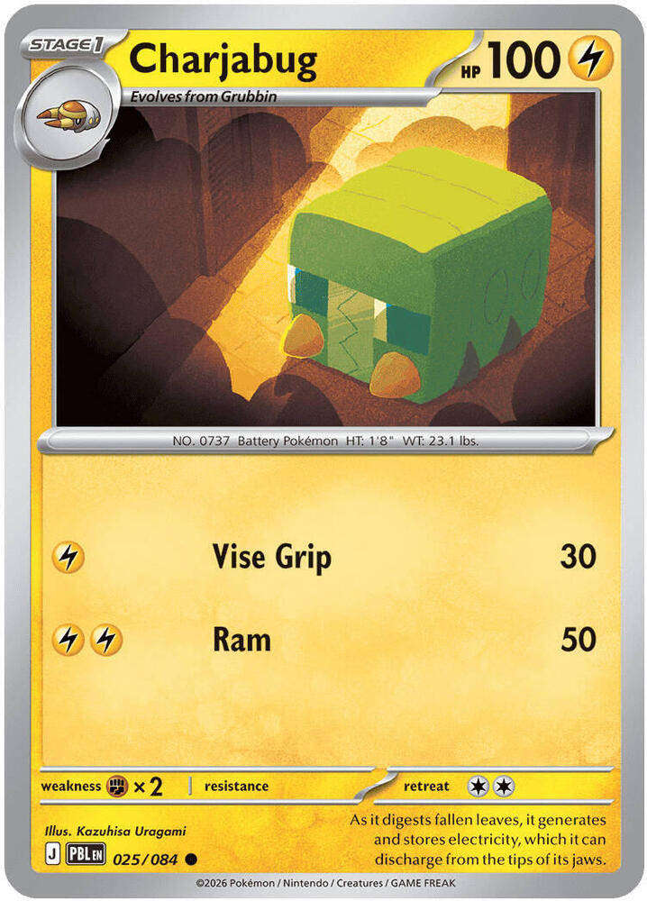Pokemon Card - Charjabug 025/084 - Common - Pitch Black