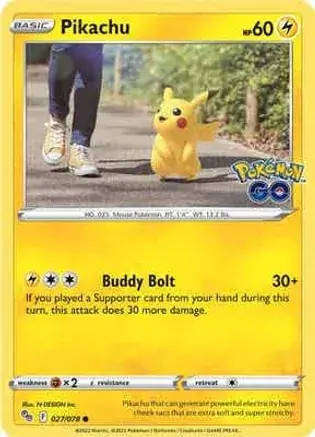 Pokemon Card - Pikachu 027/078 - Common - Pokemon Go - NM