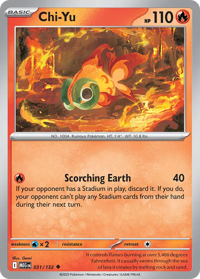Pokemon Card - Chi-Yu 031/132 - Uncommon - Mega Evolution - NM