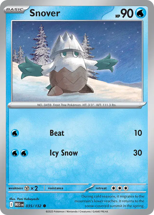 Pokemon Card - Snover 035/132 - Common - Mega Evolution - NM