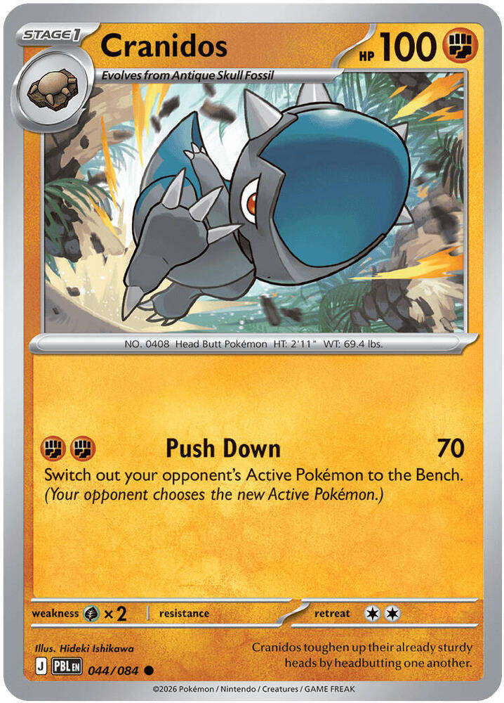 Pokemon Card - Cranidos 044/084 - Common - Pitch Black