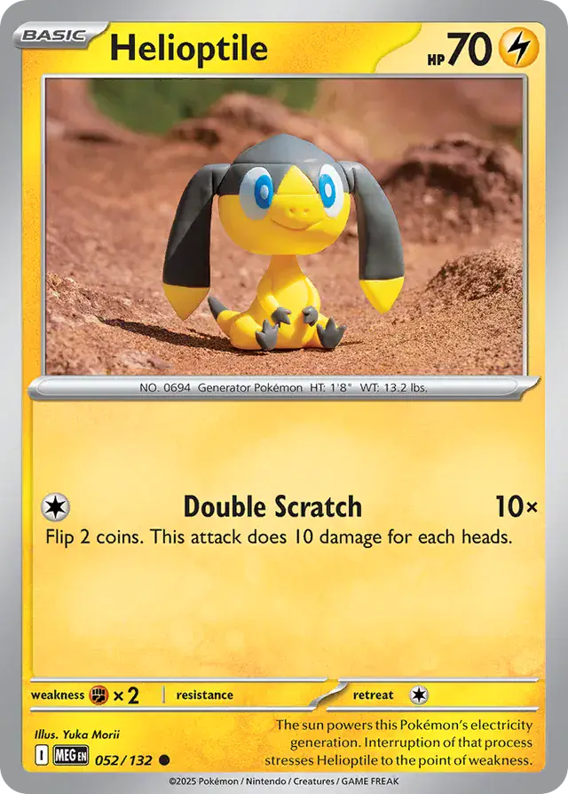 Pokemon Card - Helioptile 052/132 - Common - Mega Evolution - NM