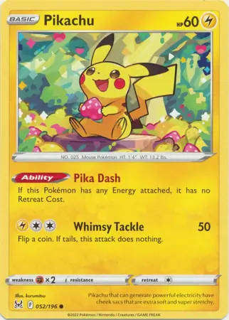 Pokemon Card - Pikachu 052/196 - Common - Lost Origin - NM