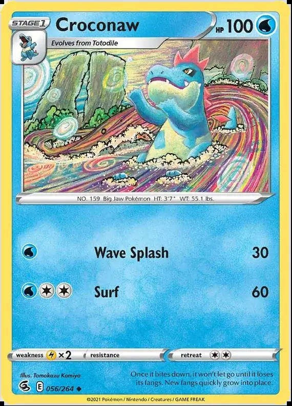 Pokemon Card - Croconaw 056/264 - Uncommon - Fusion Strike - NM