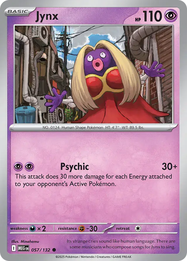 Pokemon Card - Jynx 057/132 - Common - Mega Evolution - NM