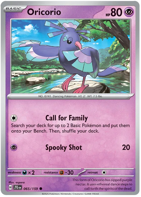 Pokemon Card - Oricorio 065/159 - Common - Journey Together -  NM