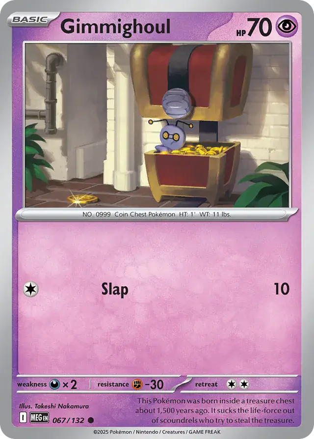 Pokemon Card - Gimmighoul 067/132 - Common - Mega Evolution - NM