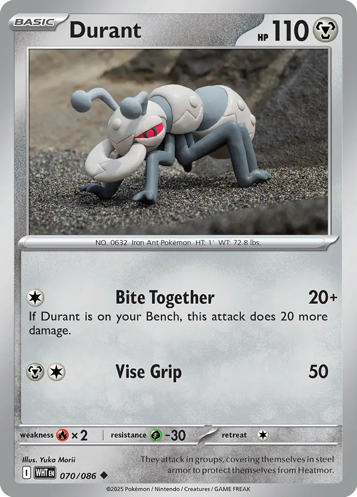 Pokemon Card - Durant 070/086 - Uncommon - White Flare - NM
