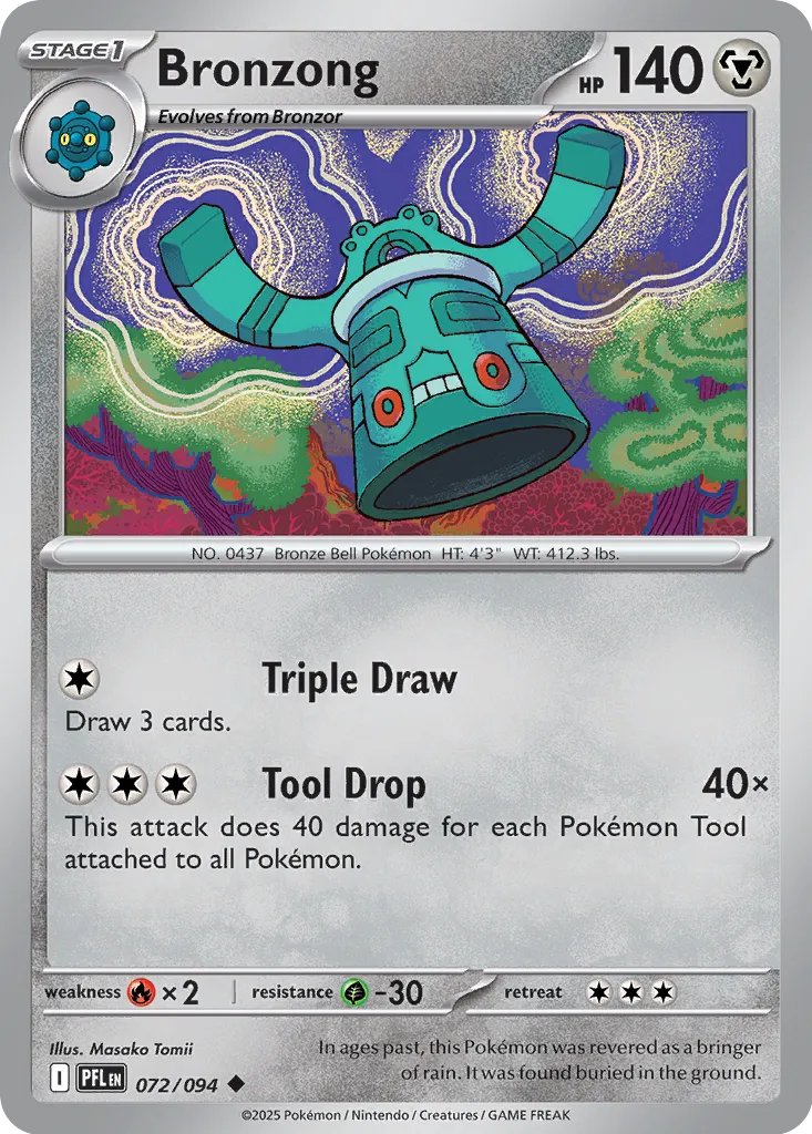 Pokemon Card - Bronzong 072/094 - Uncommon - Phantasmal Flames - NM