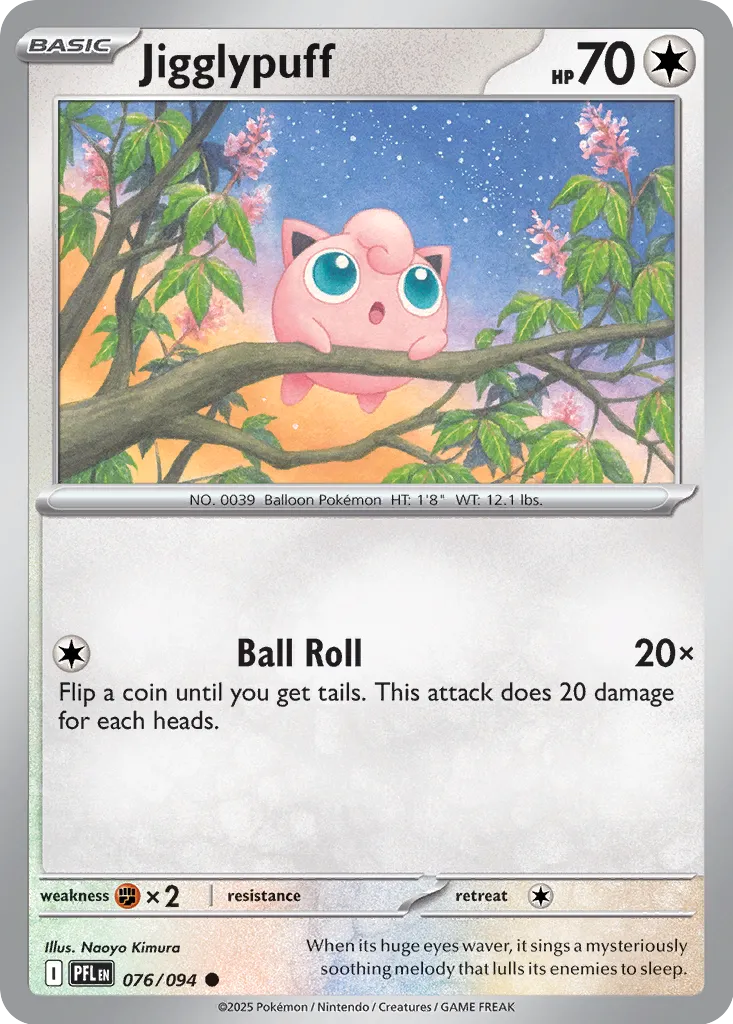 Pokemon Card - Jigglypuff 076/094 - Common - Phantasmal Flames - NM