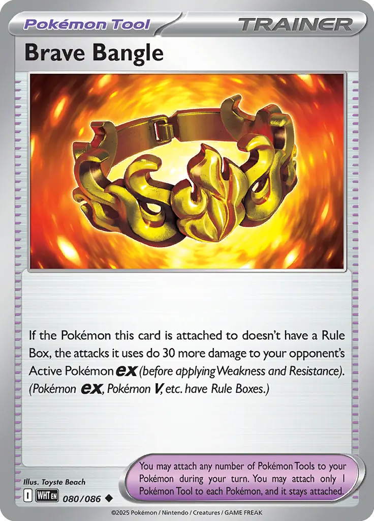 Pokemon Card - Brave Bangle 080/086 - Tool Trainer - White Flare - NM