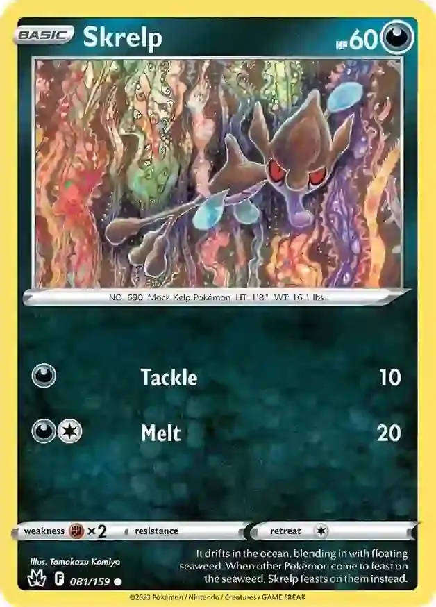 Pokemon Card - Skrelp 081/159 - Common - Crown Zenith NM