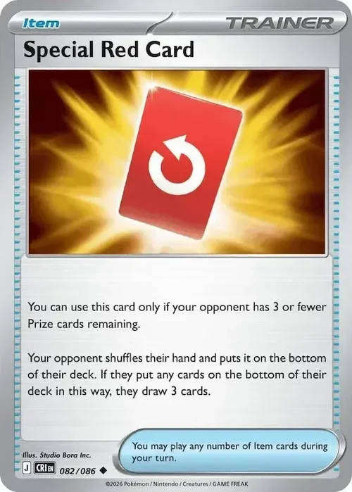Pokemon Card - Special Red Card 082/086 - Item Trainer - Chaos Rising - NM