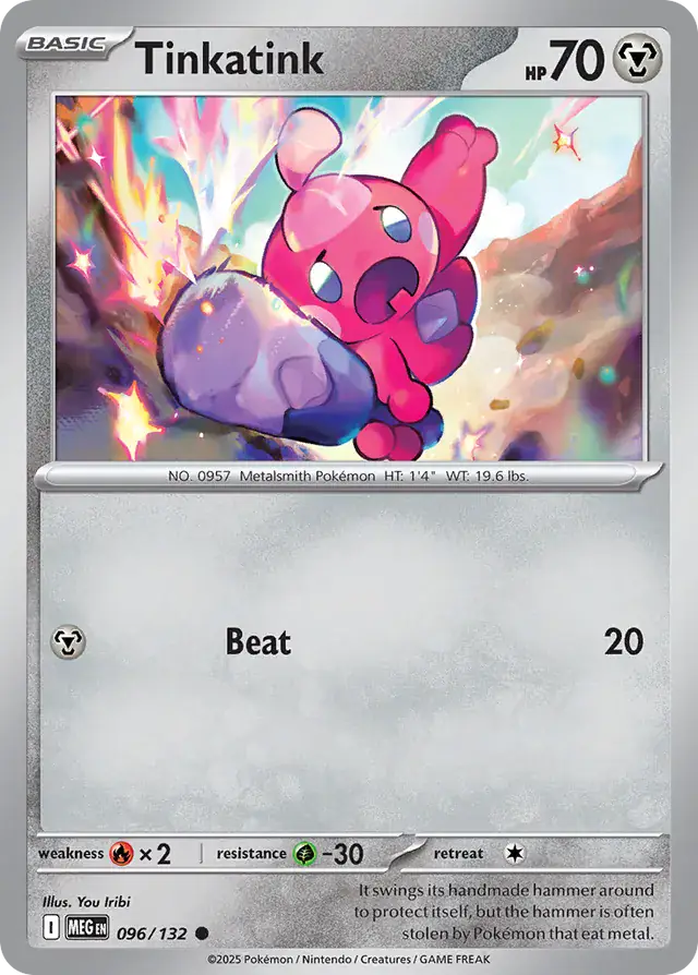 Pokemon Card - Tinkatink 096/132 - Common - Mega Evolution - NM