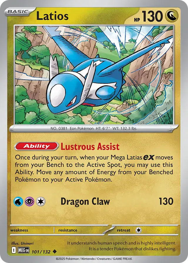 Pokemon Card - Latios 101/132 - Uncommon - Mega Evolution - NM