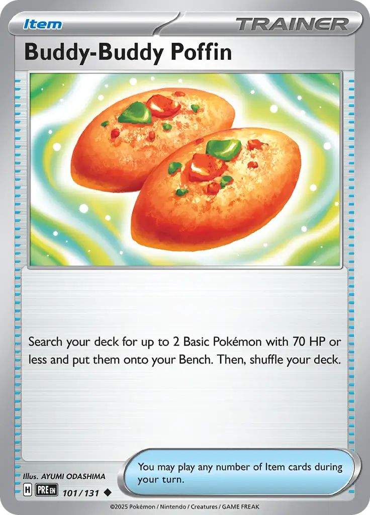 Pokemon Card - Buddy-Buddy Poffin 101/131 - Uncommon - Prismatic Evolutions  NM