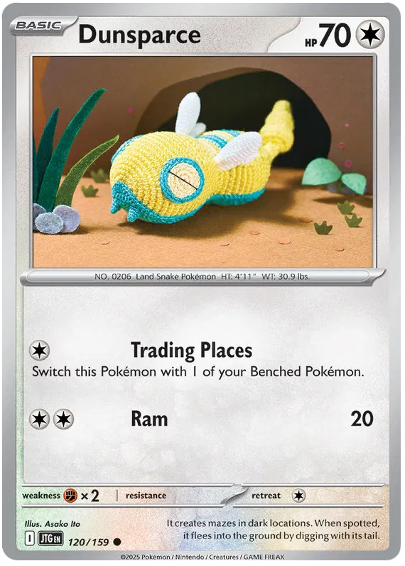 Pokemon Card - Dunsparce 120/159 - Common - Journey Together - NM