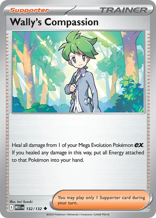 Pokemon Card - Wally's Compassion 132/132 - Supporter Trainer - Mega Evolution - NM